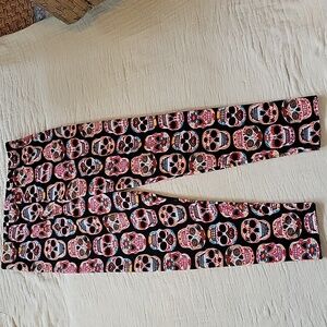 Sugar Skull Womens Small Soft Pajama Sweat Pants Joggers Juniors XXL Grunge